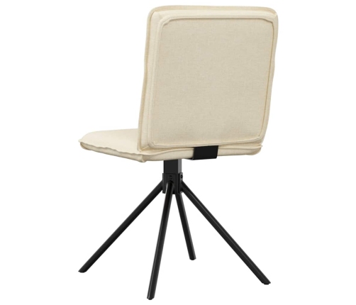 Virtuves Krēsli, 2 Gab., Krēmkrāsas Audums Vidaxl