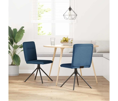 Virtuves Krēsli, 2 Gab., Zils Audums Vidaxl