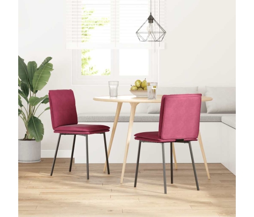 Virtuves Krēsli, 2 Gab., Vīnsarkans Samts Vidaxl