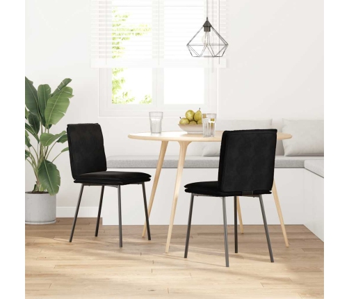 Virtuves Krēsli, 2 Gab., Melns Samts Vidaxl