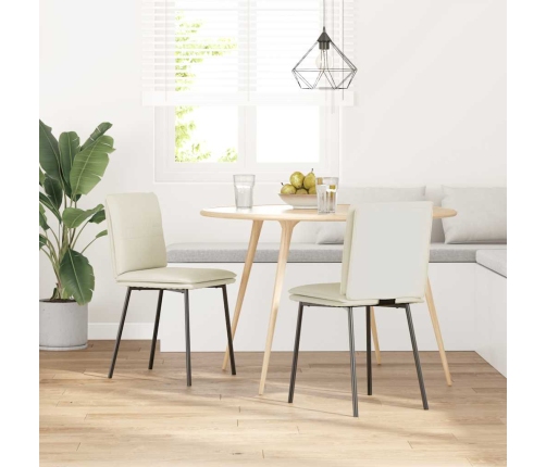 Virtuves Krēsli, 2 Gab., Krēmkrāsas Samts Vidaxl