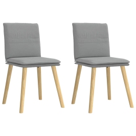Virtuves Krēsli, 2 Gab., Gaiši Pelēks Audums Vidaxl