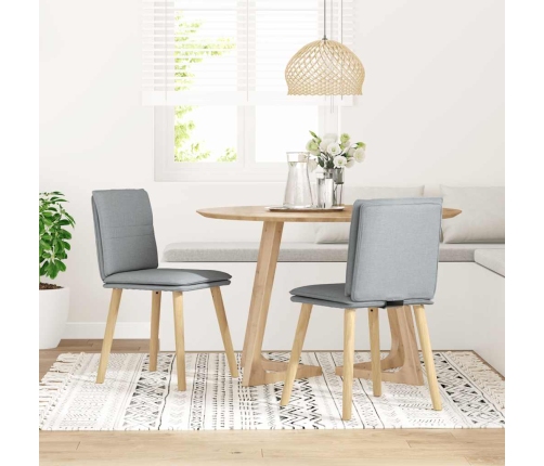 Virtuves Krēsli, 2 Gab., Gaiši Pelēks Audums Vidaxl