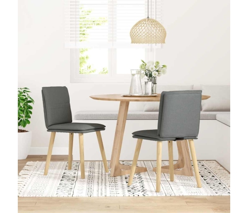 Virtuves Krēsli, 2 Gab., Tumši Pelēks Audums Vidaxl