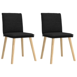 Virtuves Krēsli, 2 Gab., Melns Audums Vidaxl