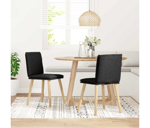 Virtuves Krēsli, 2 Gab., Melns Audums Vidaxl