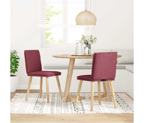 Virtuves Krēsli, 2 Gab., Vīnsarkans Audums Vidaxl