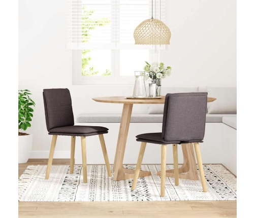 Virtuves Krēsli, 2 Gab., Tumši Brūns Audums Vidaxl