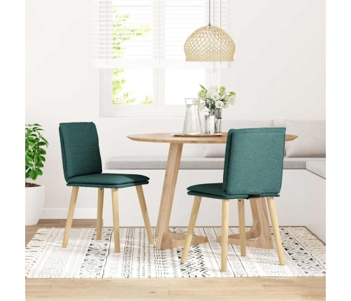 Virtuves Krēsli, 2 Gab., Tumši Zaļš Audums Vidaxl