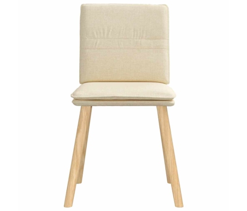 Virtuves Krēsli, 2 Gab., Krēmkrāsas Audums Vidaxl