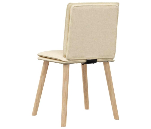 Virtuves Krēsli, 2 Gab., Krēmkrāsas Audums Vidaxl