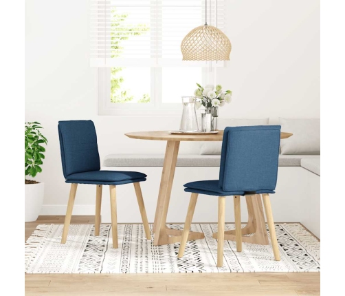 Virtuves Krēsli, 2 Gab., Zils Audums Vidaxl