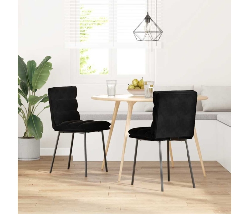 Virtuves Krēsli, 2 Gab., Melns Samts Vidaxl