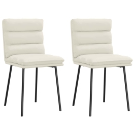 Virtuves Krēsli, 2 Gab., Krēmkrāsas Samts Vidaxl