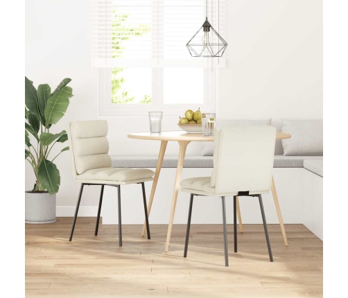 Virtuves Krēsli, 2 Gab., Krēmkrāsas Samts Vidaxl