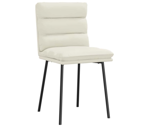 Virtuves Krēsli, 2 Gab., Krēmkrāsas Samts Vidaxl