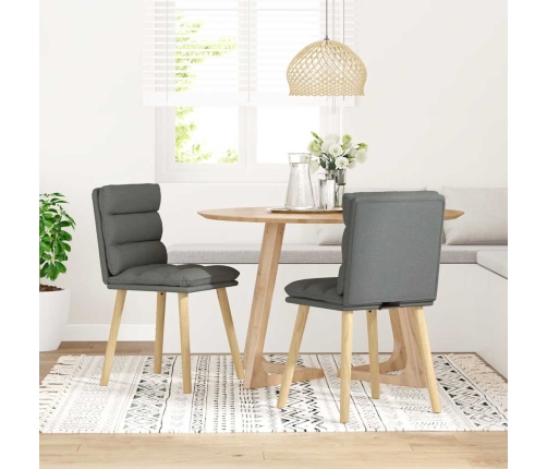 Virtuves Krēsli, 2 Gab., Tumši Pelēks Audums Vidaxl