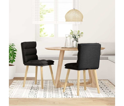 Virtuves Krēsli, 2 Gab., Melns Audums Vidaxl