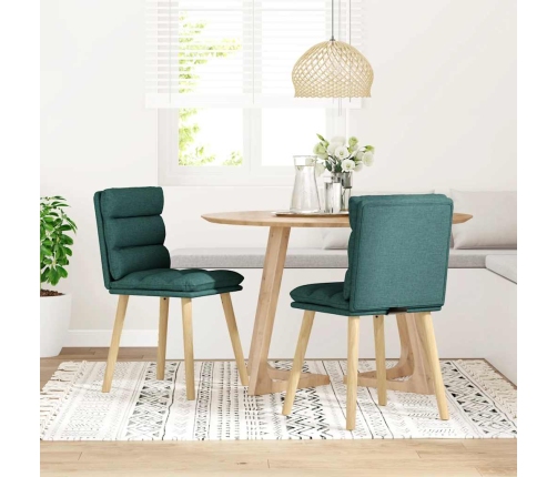 Virtuves Krēsli, 2 Gab., Tumši Zaļš Audums Vidaxl