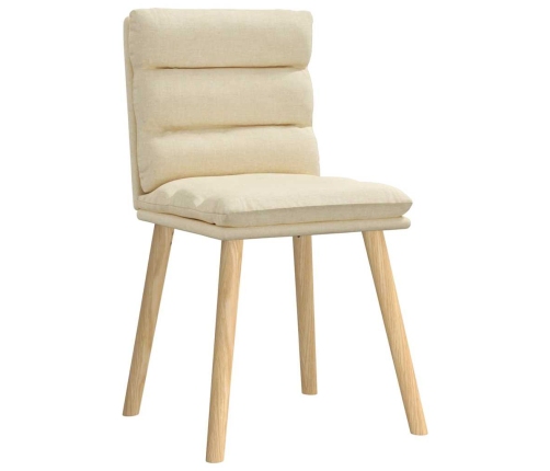 Virtuves Krēsli, 2 Gab., Krēmkrāsas Audums Vidaxl