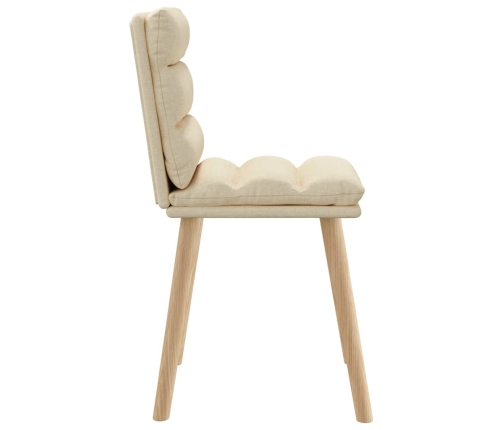 Virtuves Krēsli, 2 Gab., Krēmkrāsas Audums Vidaxl