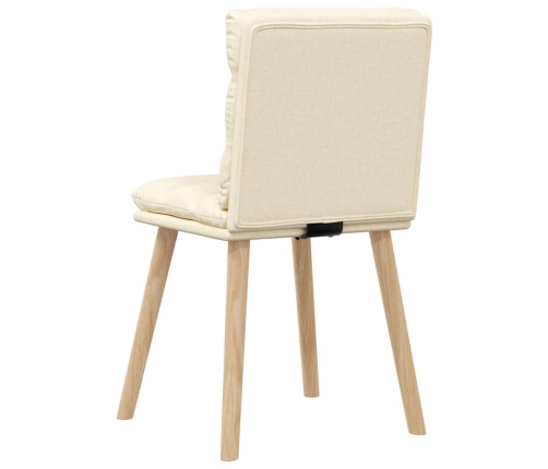 Virtuves Krēsli, 2 Gab., Krēmkrāsas Audums Vidaxl
