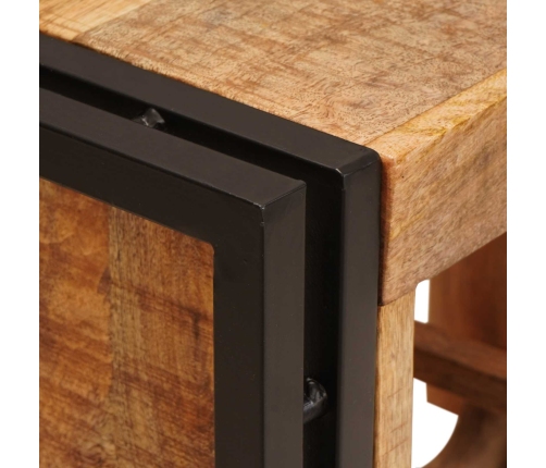 Vīna Plaukts Brūna 100 X 45 X 33 Cm Ciets Raupjais Mango Koks Vidaxl