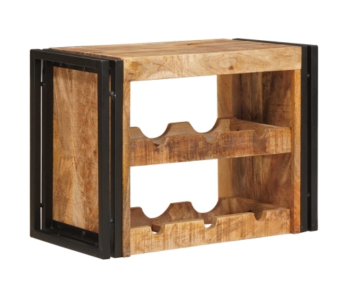 Vīna Plaukts Brūna 100 X 45 X 33 Cm Ciets Raupjais Mango Koks Vidaxl