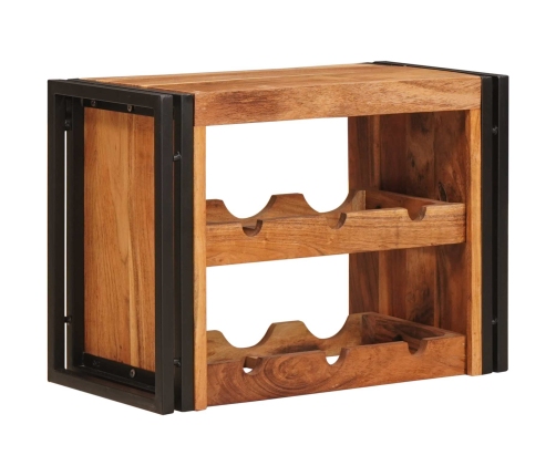 Vīna Plaukts Brūna 100 X 45 X 33 Cm Cietā Akācijas Koks Vidaxl