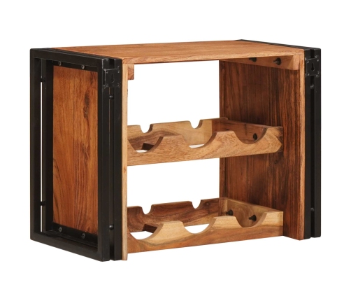 Vīna Plaukts Brūna 100 X 45 X 33 Cm Cietā Akācijas Koks Vidaxl