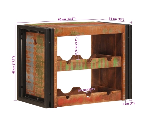 Vīna Plaukts Brūna 100 X 45 X 33 Cm Ciets Atjaunots Koks Vidaxl