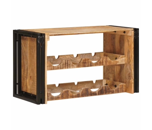 Vīna Plaukts Brūna 100 X 45 X 33 Cm Ciets Raupjais Mango Koks Vidaxl