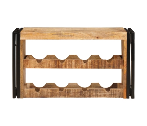 Vīna Plaukts Brūna 100 X 45 X 33 Cm Ciets Raupjais Mango Koks Vidaxl