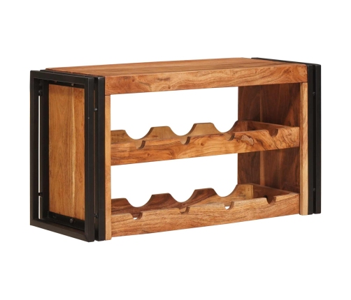 Vīna Plaukts Brūna 100 X 45 X 33 Cm Cietā Akācijas Koks Vidaxl