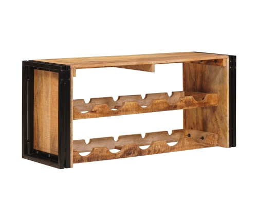 Vīna Plaukts Brūna 100 X 45 X 33 Cm Ciets Raupjais Mango Koks Vidaxl