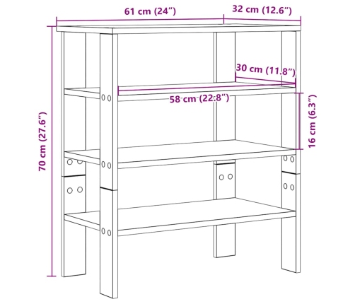 vidaXL apavu skapītis betona pelēks 61x32x70 cm inženierijas koks