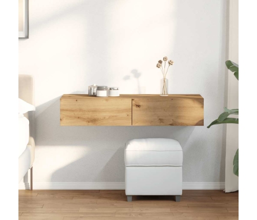 vidaXL sienas plaukts ar atvilktnēm koka karas 100x36x19 cm