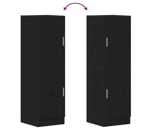 vidaXL virtuves skapītis, melns, 38x41,5x131,5 cm, inženierijas koks