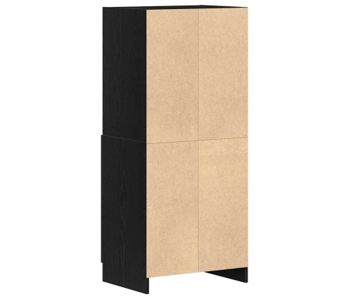 vidaXL virtuves skapītis, melns, 57x41,5x131,5 cm, inženierijas koks