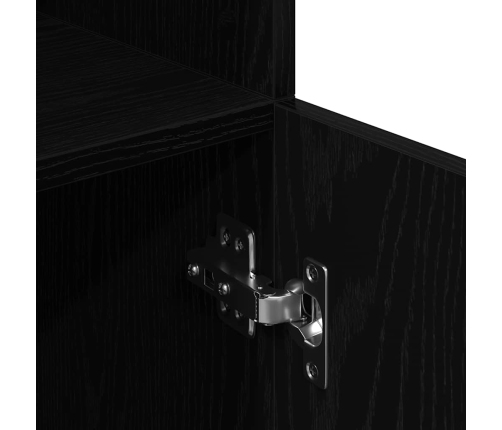 vidaXL virtuves skapītis, melns, 57x41,5x131,5 cm, inženierijas koks