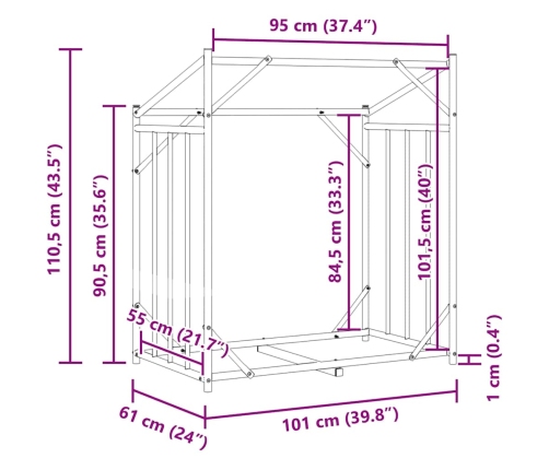 Vidaxl Malkas Plaukts Ar Lietus Pārsegu, 101X61X110,5 Cm