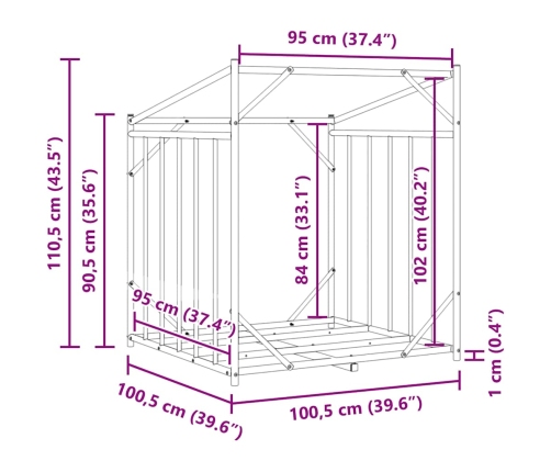 Vidaxl Malkas Plaukts Ar Lietus Pārsegu, 100,5X100,5X110,5 Cm