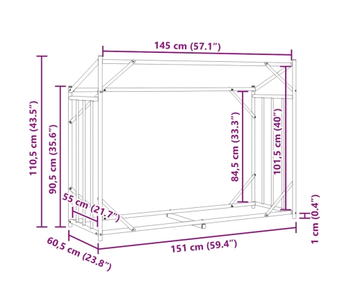 Vidaxl Malkas Plaukts Ar Lietus Pārsegu, 151X60,5X110,5 Cm