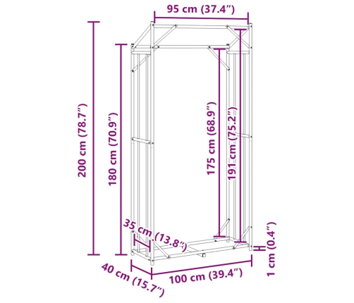 Vidaxl Malkas Plaukts Ar Lietus Pārsegu, 100X40X200Cm, Cinkots Tērauds