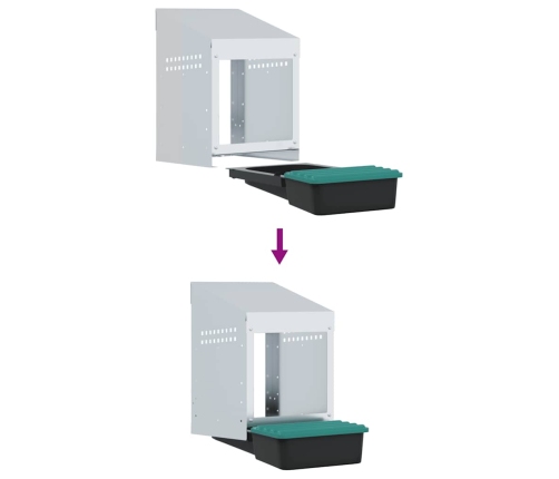 Vistu Ligzdas Kaste, 1 Nodalījums, Pie Sienas Stiprināma, Cinkots Tērauds Vidaxl