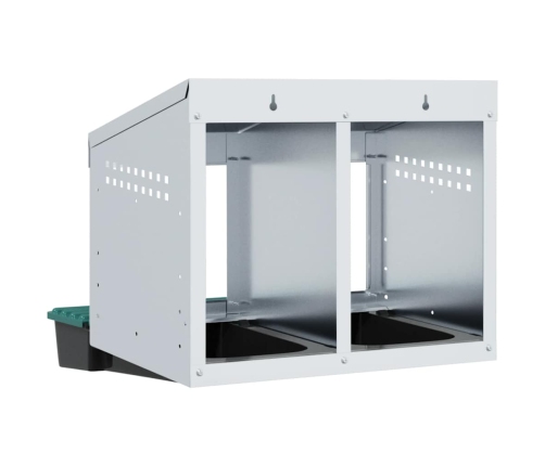 Vistu Ligzdas Kaste, 2 Nodalījumi, Pie Sienas Stiprināma, Cinkots Tērauds Vidaxl