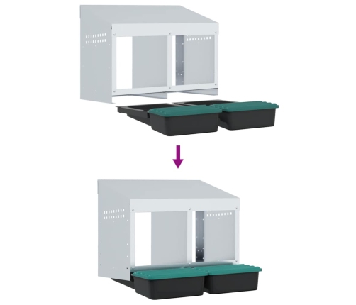 Vistu Ligzdas Kaste, 2 Nodalījumi, Pie Sienas Stiprināma, Cinkots Tērauds Vidaxl