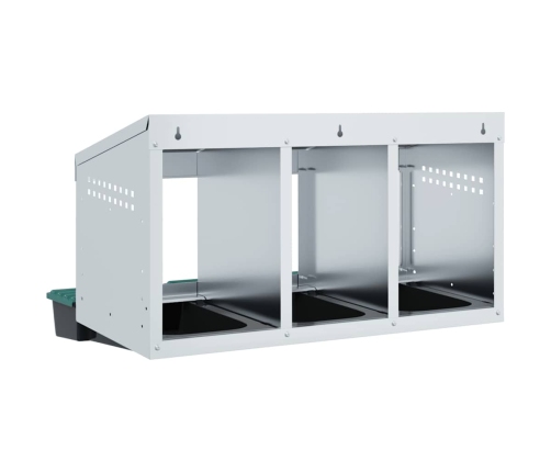 Vistu Ligzdas Kaste, 3 Nodalījumi, Pie Sienas Stiprināma, Cinkots Tērauds Vidaxl