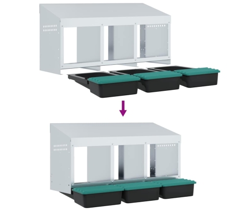 Vistu Ligzdas Kaste, 3 Nodalījumi, Pie Sienas Stiprināma, Cinkots Tērauds Vidaxl