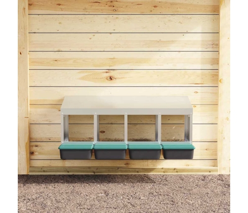 Vistu Ligzdas Kaste, 4 Nodalījumi, Pie Sienas Stiprināma, Cinkots Tērauds Vidaxl